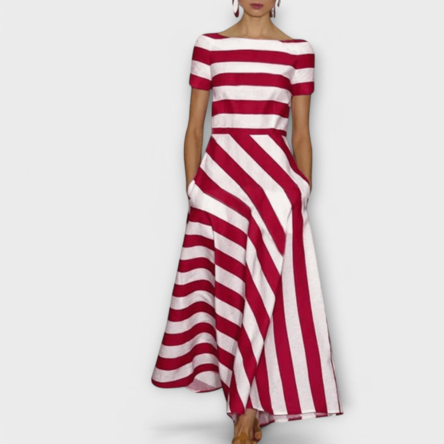 Janell - vestido maxi listrado
