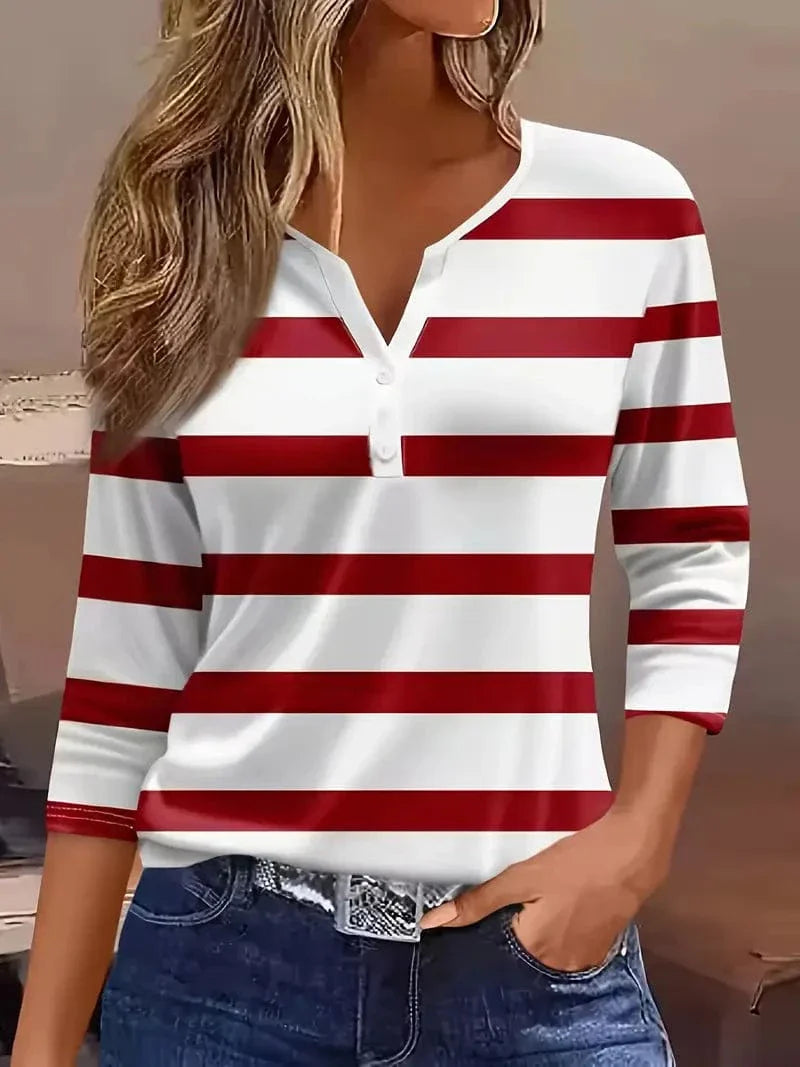 Blusa Dakota Jane Listrada com Decote em V