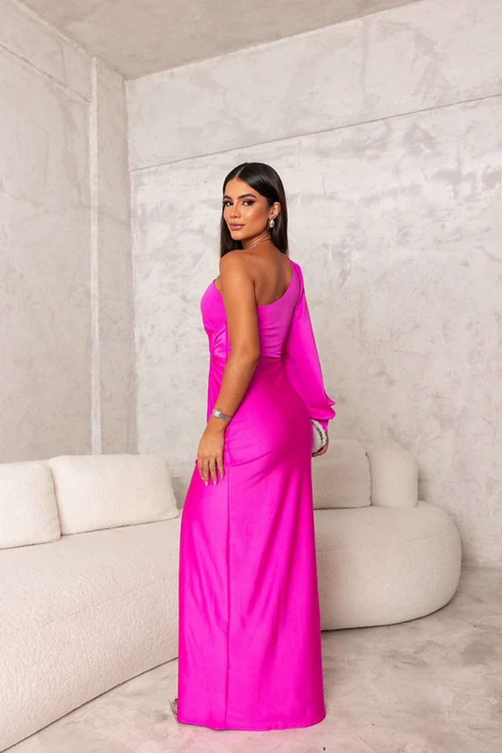 Zarra – Vestido Maxi Elegante de Um Ombro