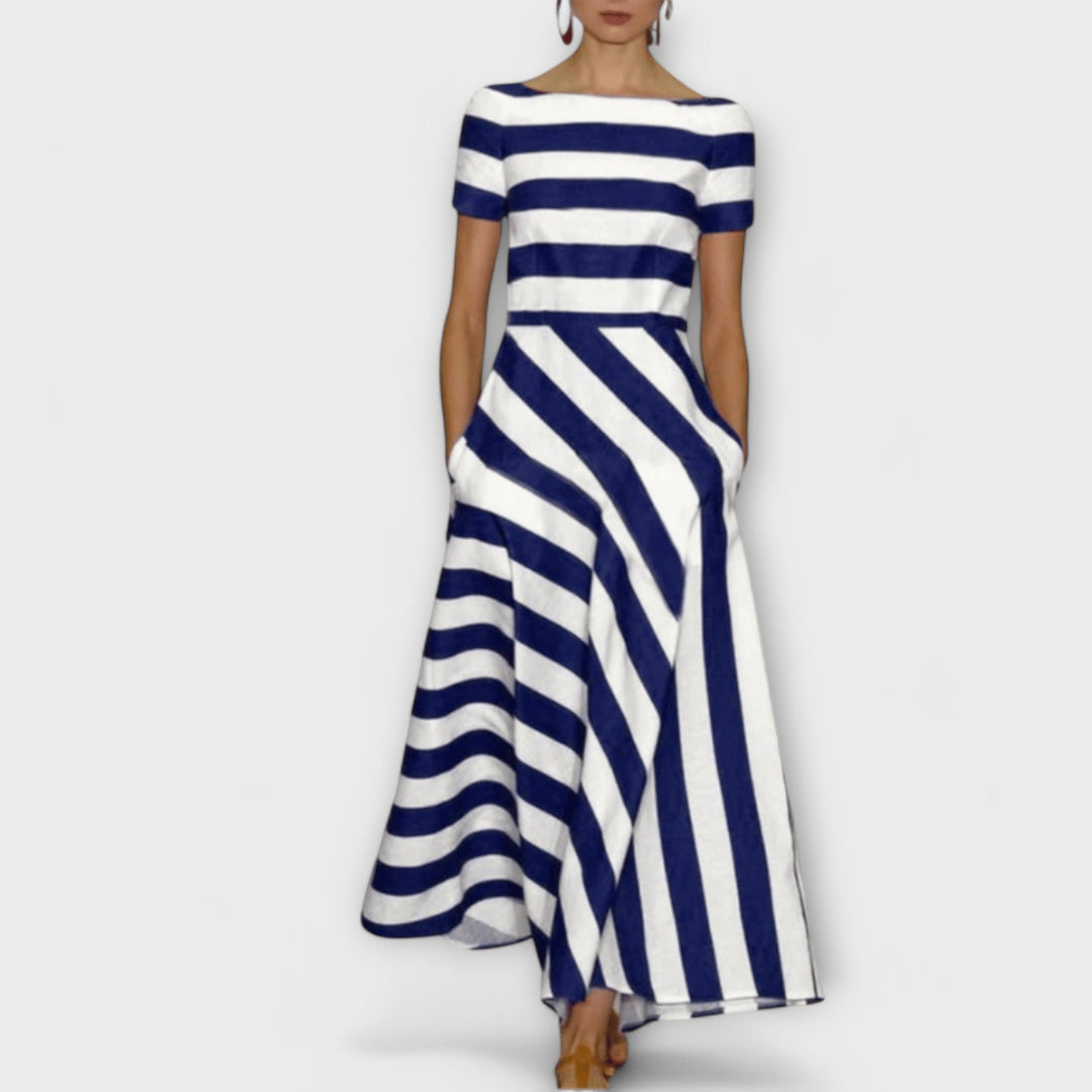Janell - vestido maxi listrado