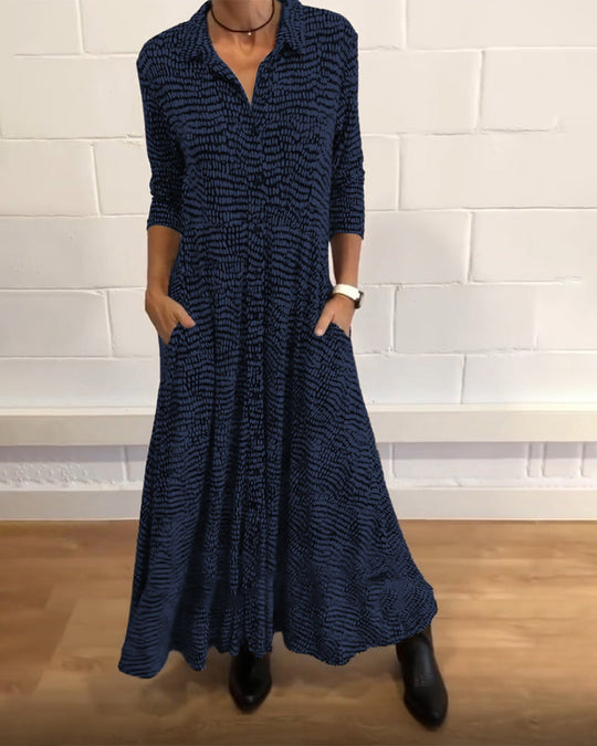 Pamela | Vestido Maxi Camisa Fluido
