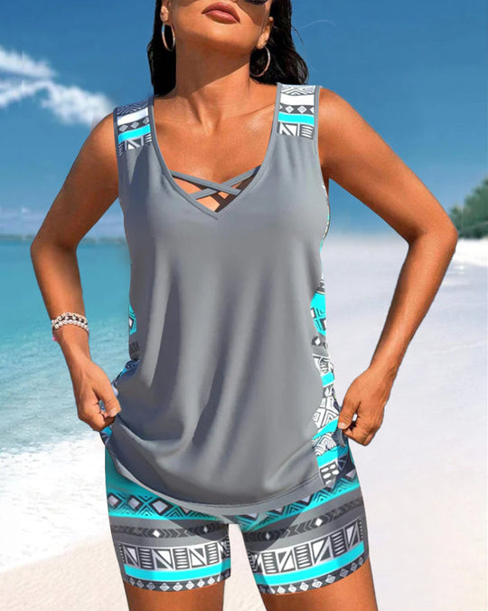 Sylvia | Tankini com Estampa Geométrica