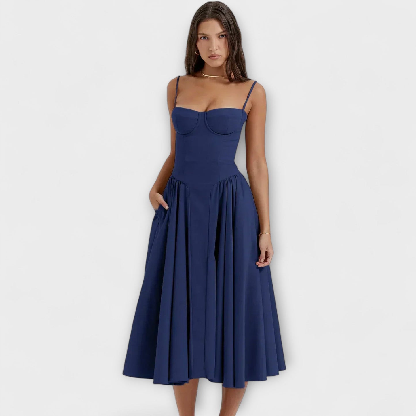 Rosalie - Vestido de Corset Sem Mangas Refinado