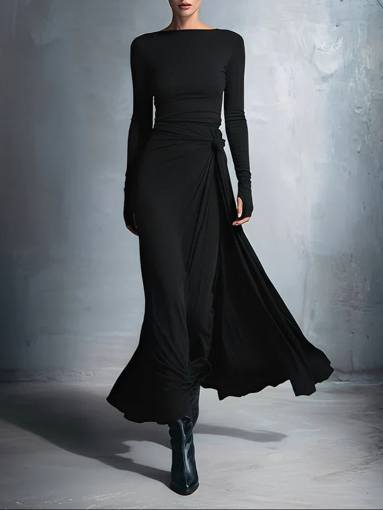 Naiara ❘ Vestido maxi com nó lateral