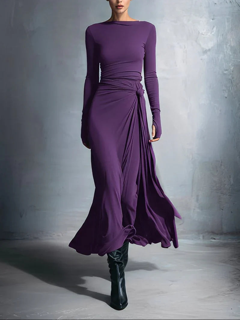 Naiara ❘ Vestido maxi com nó lateral