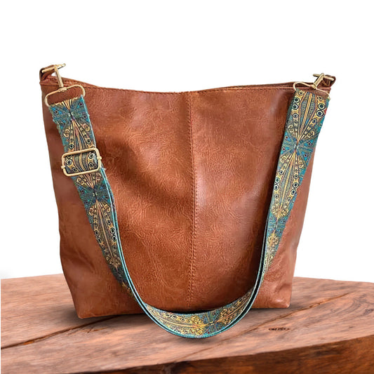 Linda - Bolsa de Ombro de Couro com Charme Vintage