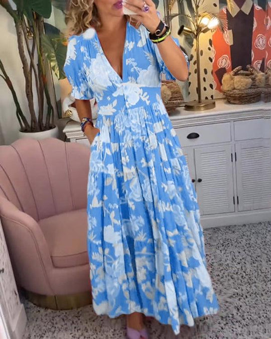 Rosae | Vestido Maxi Floral Vibrante – Sinta-se Linda, Sem Esforço