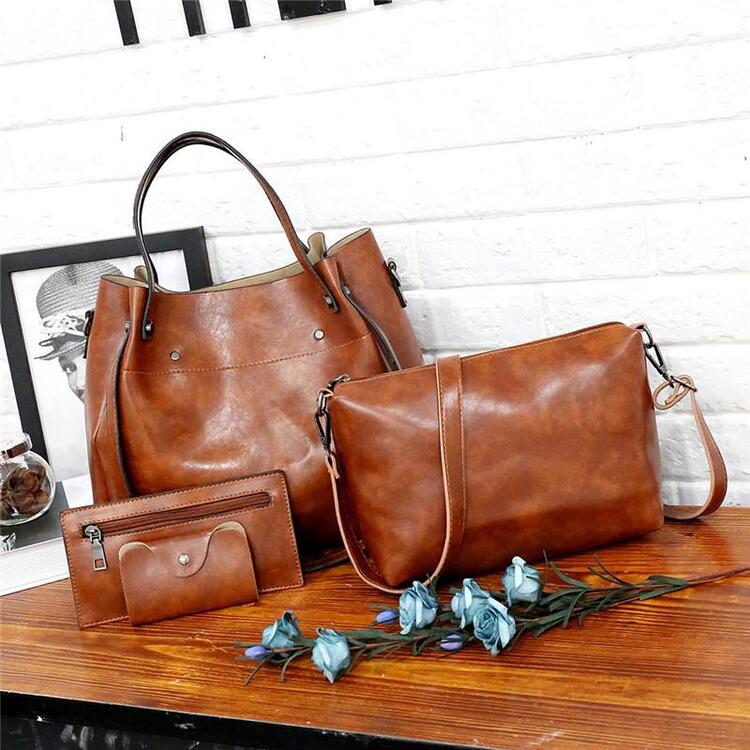 Riley - Conjunto de Bolsas de Couro Vintage Soft com 4 Peças