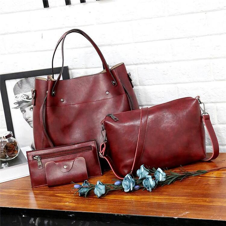 Riley - Conjunto de Bolsas de Couro Vintage Soft com 4 Peças