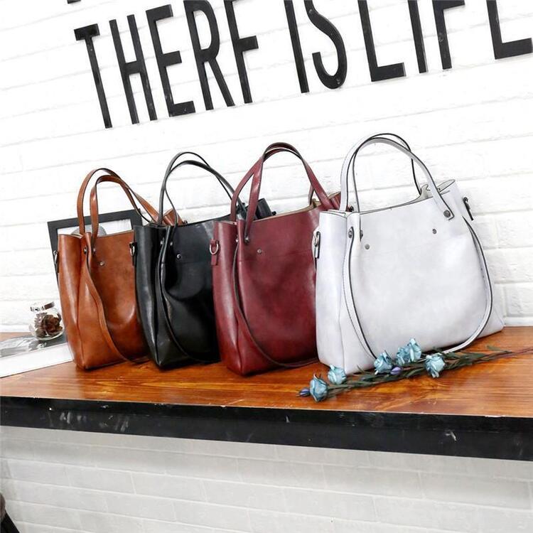 Riley - Conjunto de Bolsas de Couro Vintage Soft com 4 Peças
