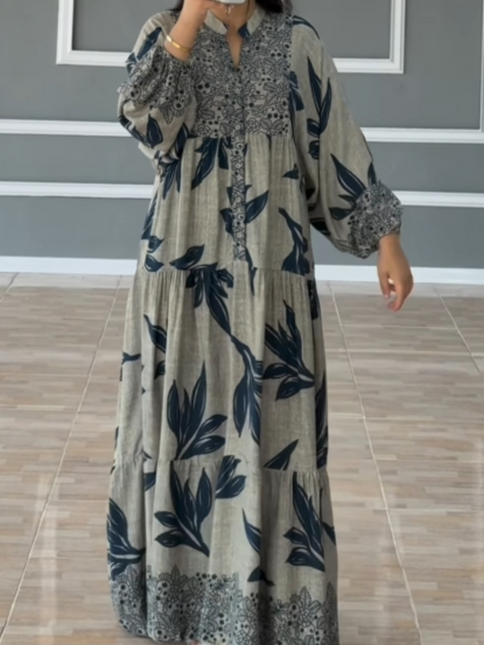 TALVINA™ | Vestido Relaxado com Mangas Lanternas