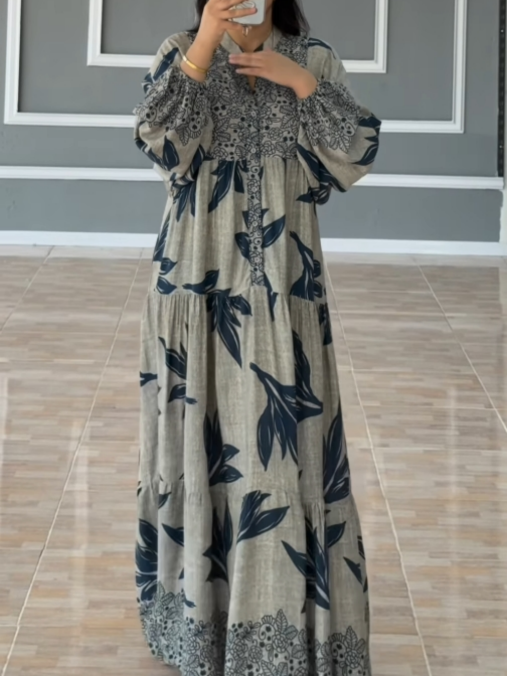 TALVINA™ | Vestido Relaxado com Mangas Lanternas