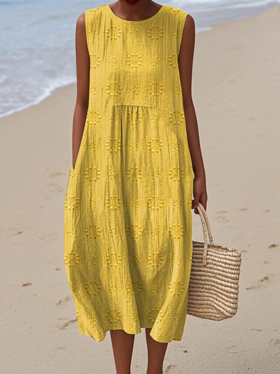Beatrice - Vestido Elegante Sem Mangas com Bolsos