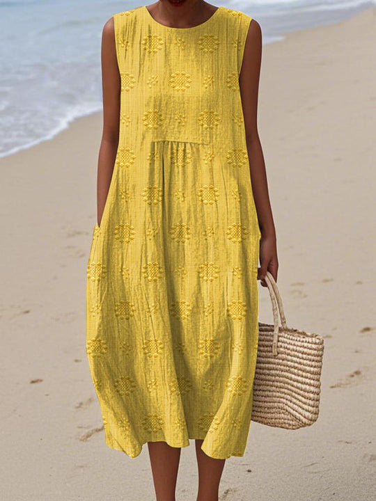 Beatrice - Vestido Elegante Sem Mangas com Bolsos