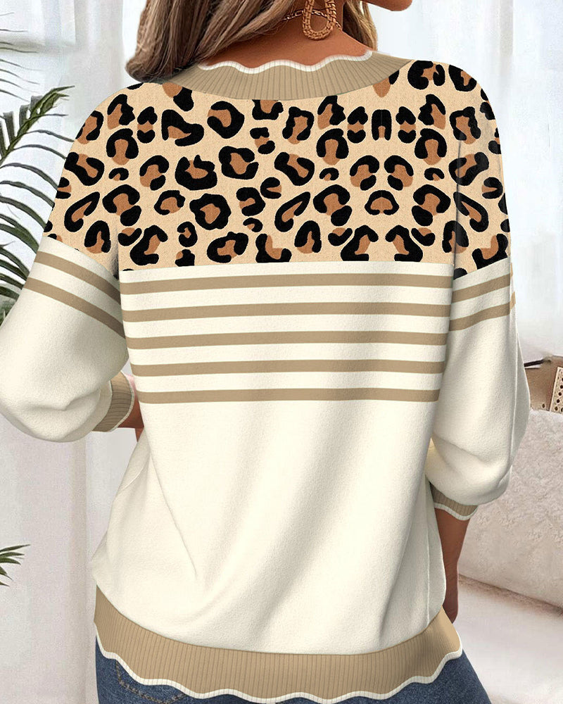 Suéter de Viscose com Estampa de Leopardo