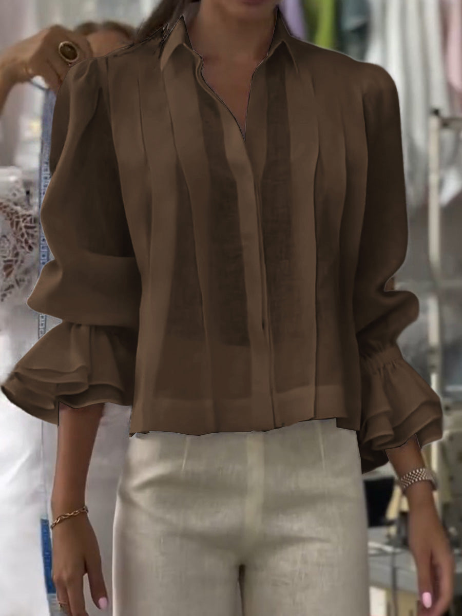 Madeleine | Blusa de algodão com pregas que valorizam