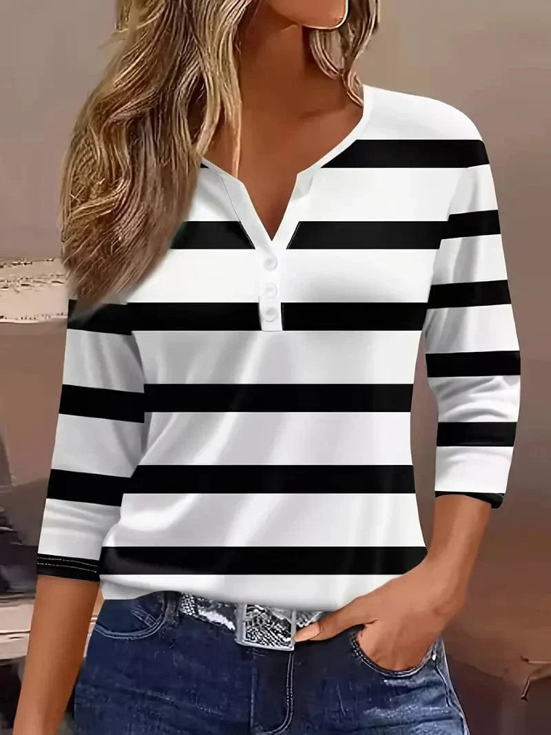 Blusa Dakota Jane Listrada com Decote em V