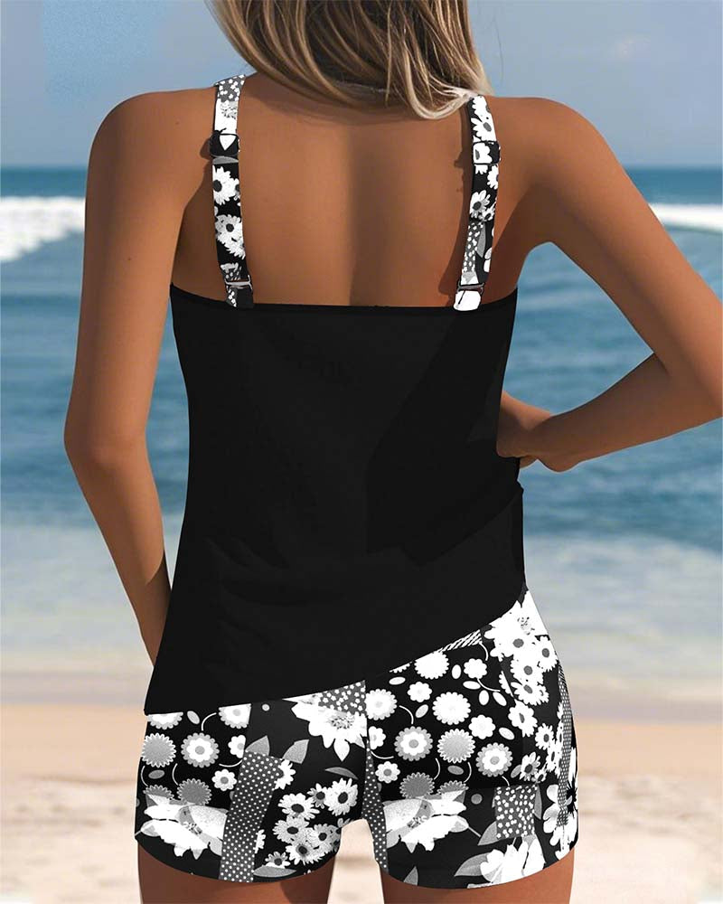 Lynne | Conjunto de Maiô Floral em Duas Peças