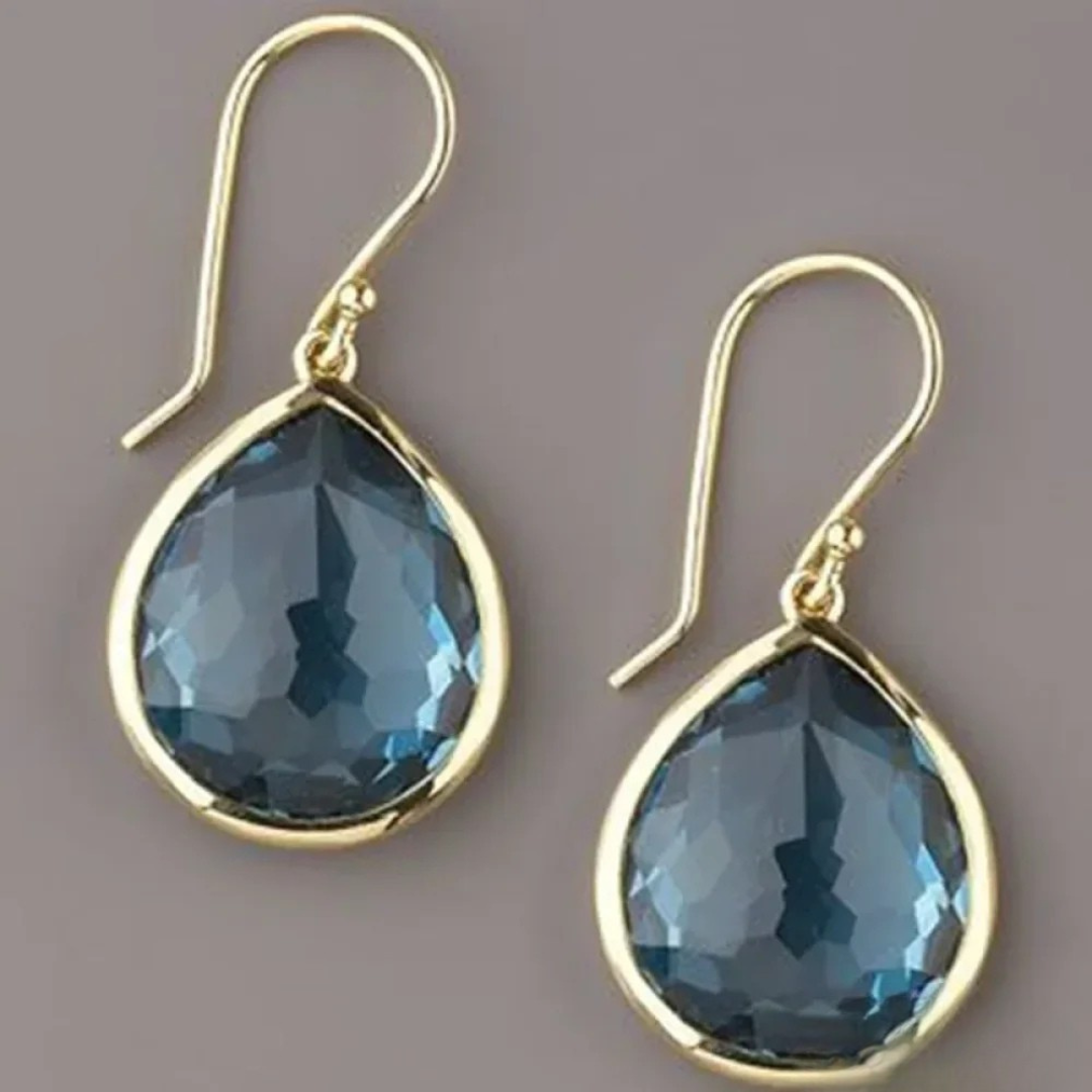 Brincos de Cristal Azul Vintage