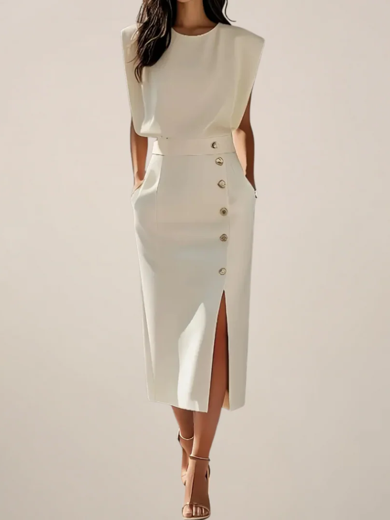 Dolly - Vestido Midi com Fenda Lateral