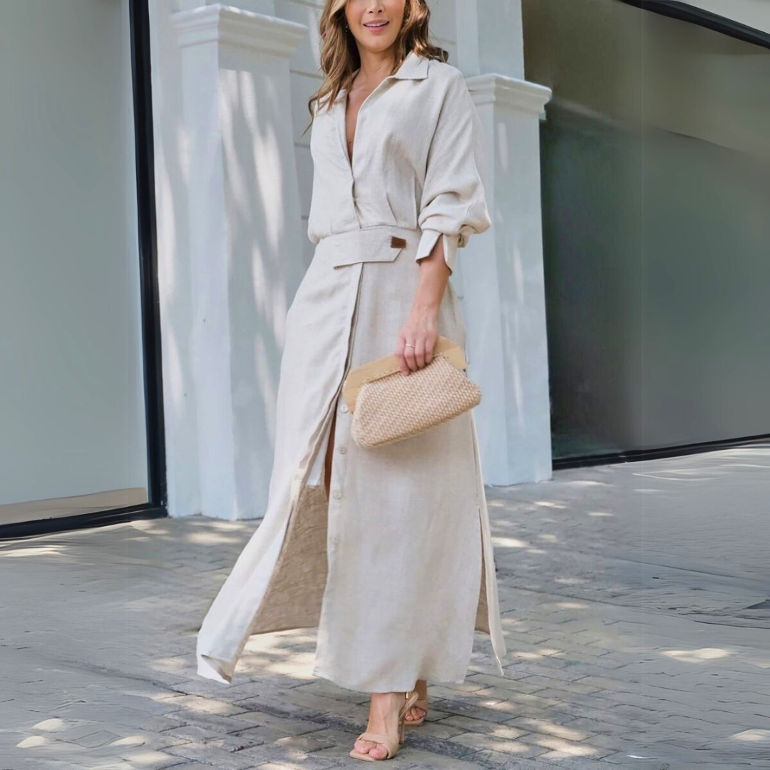 Jeanette™ | Vestido Maxi Elegante com Decote em V