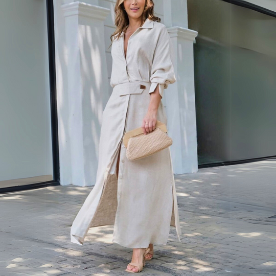 Jeanette™ | Vestido Maxi Elegante com Decote em V