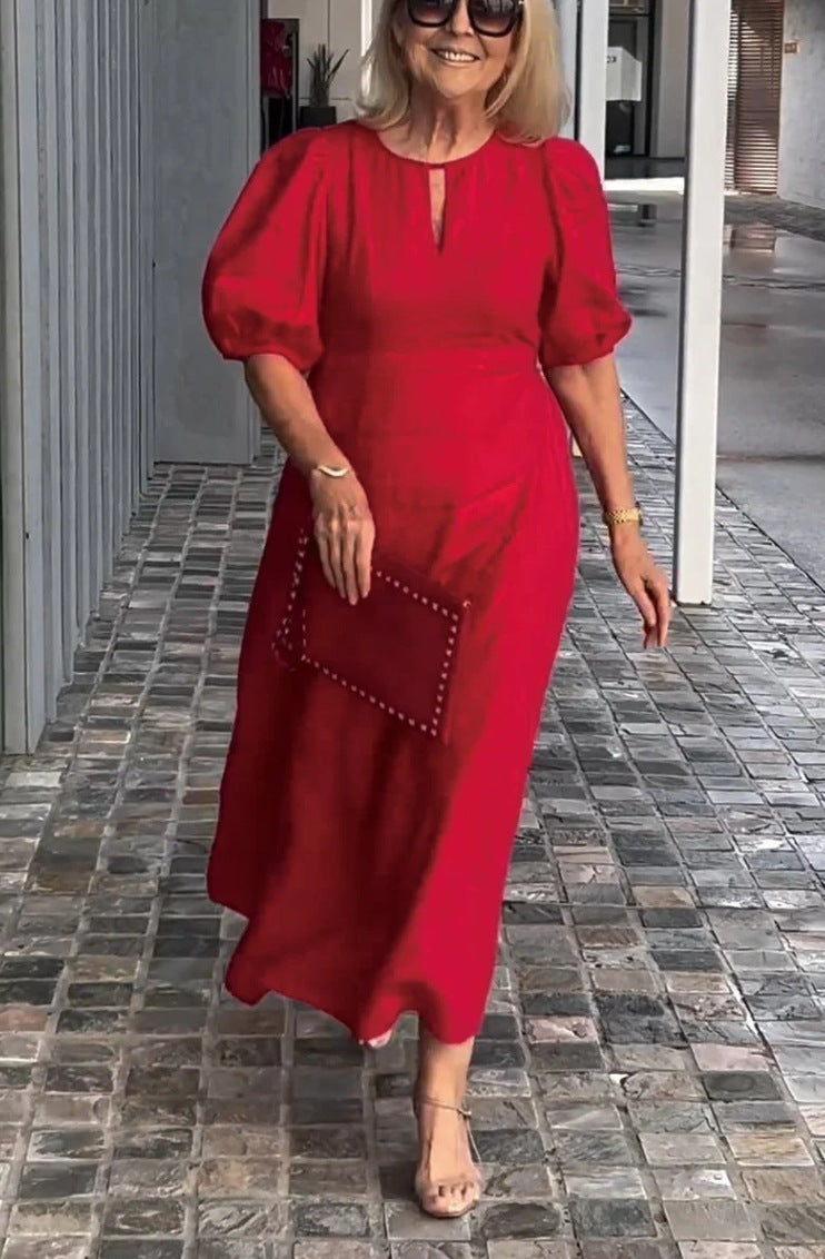 Carla™ - Vestido Elegante com Mangas Bufantes