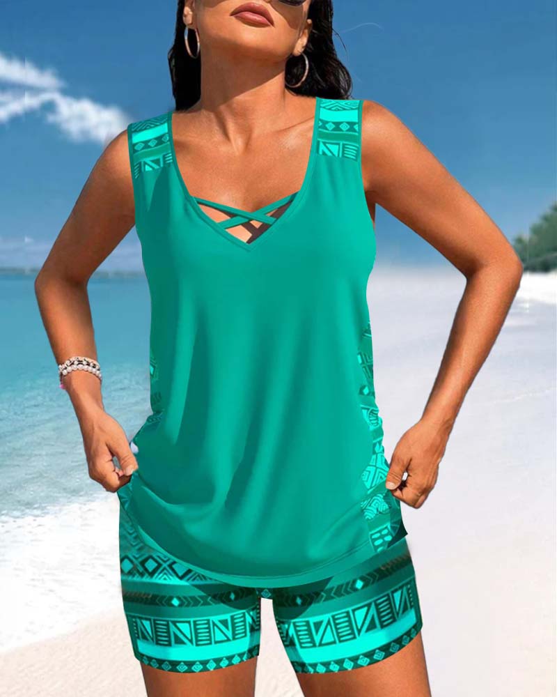Sylvia | Tankini com Estampa Geométrica