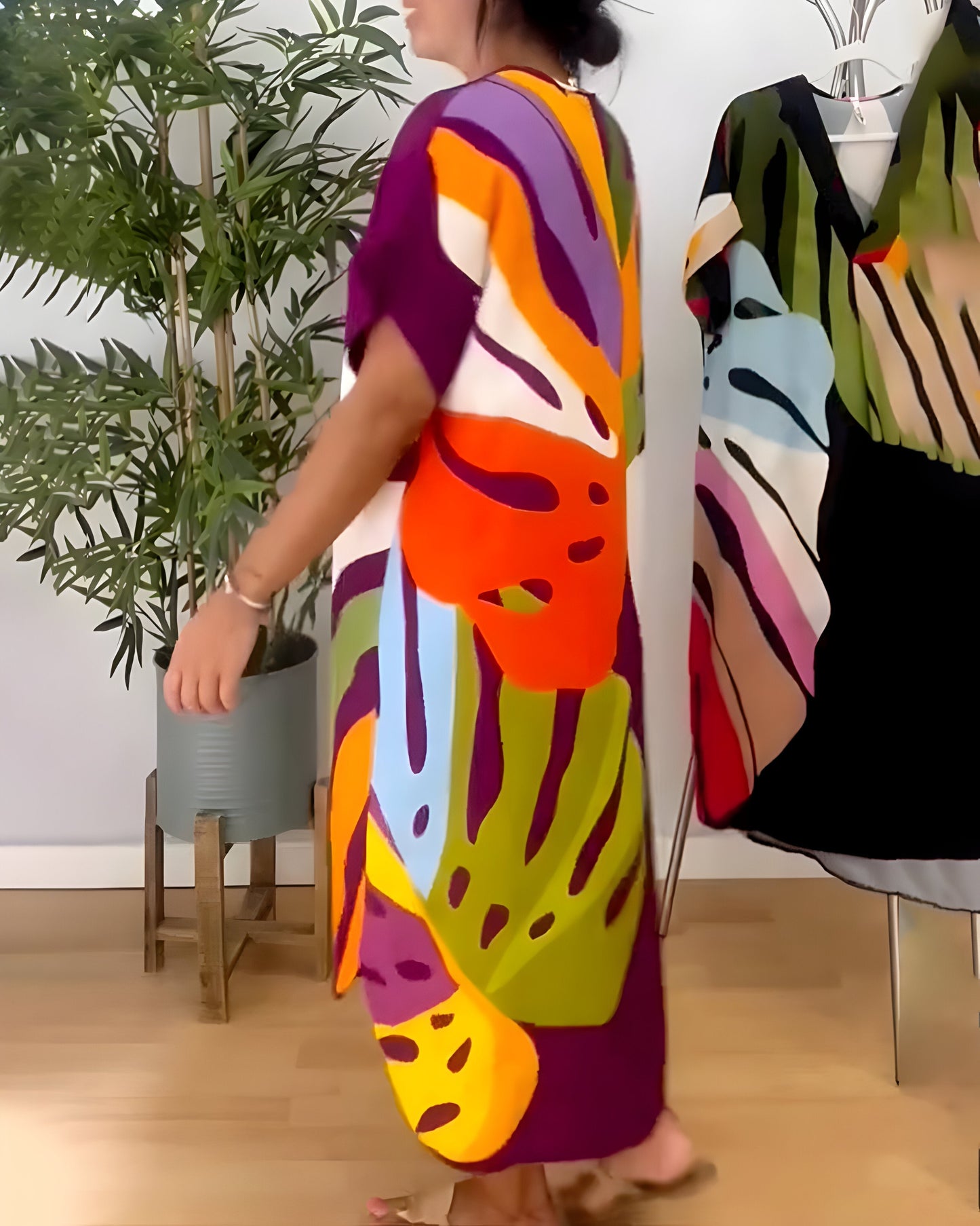 Rianna - Vestido com Estampa Abstrata
