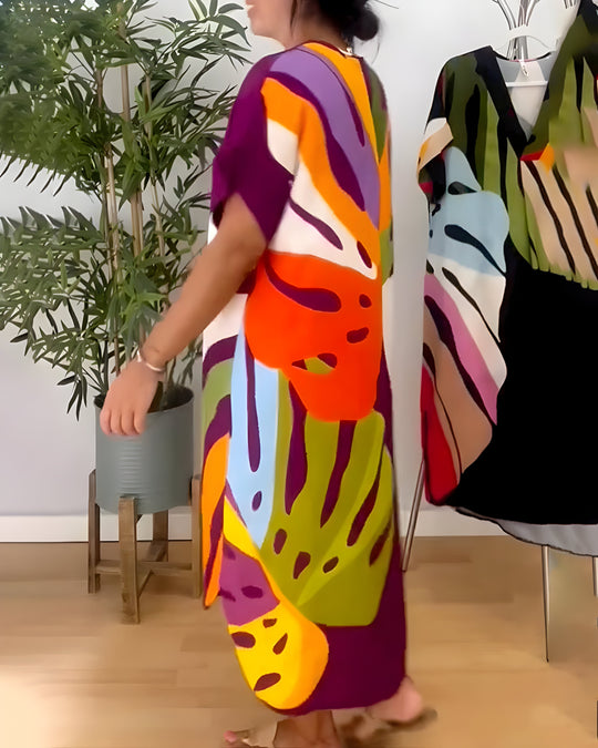 Rianna - Vestido com Estampa Abstrata