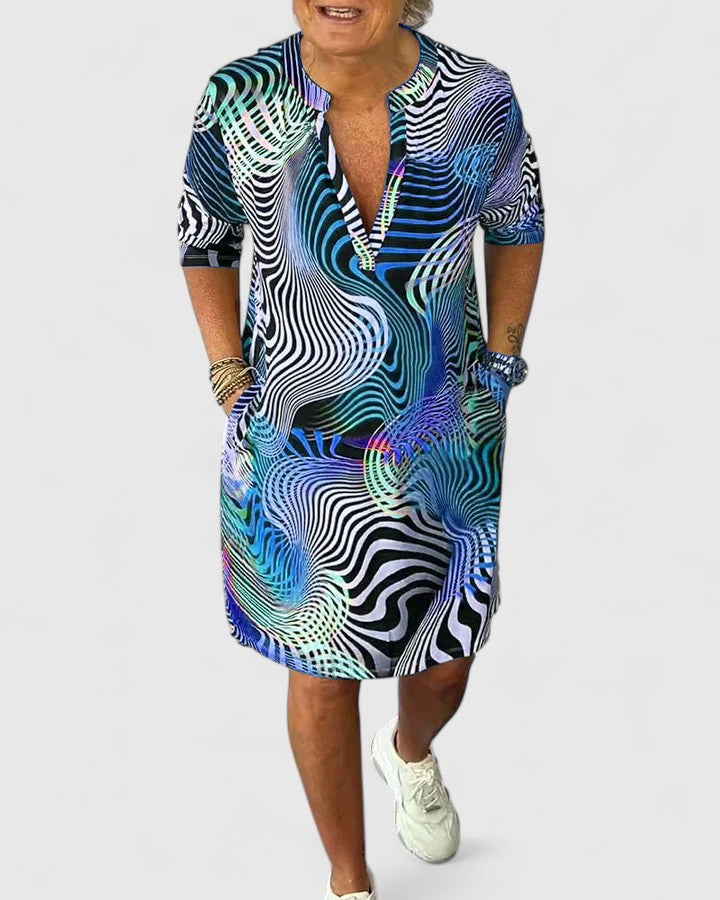 Helinae | Vestido V-neck Sofisticado