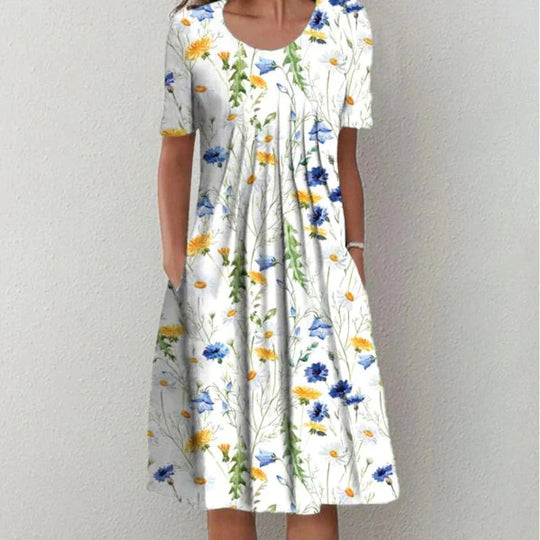 Sofia™ | Vestido Floral Estiloso e Casual com Bolsos