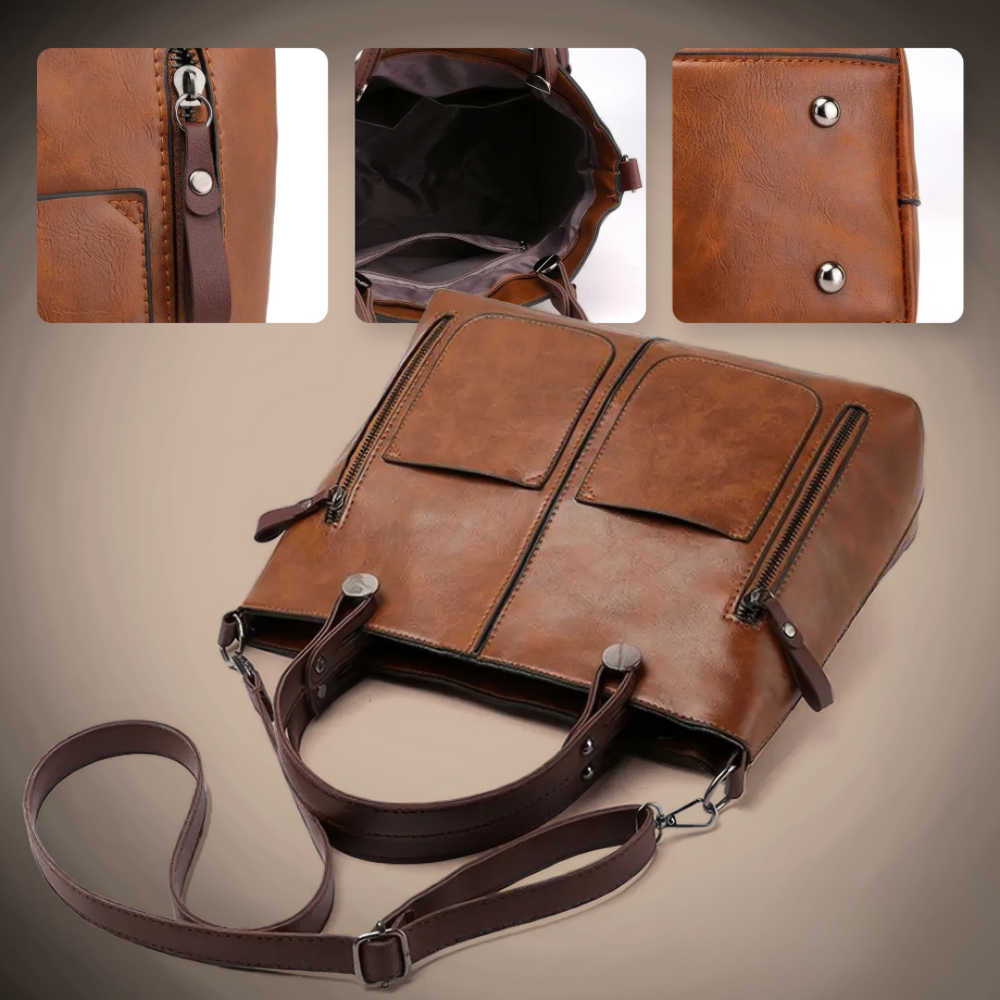 Nancy - Bolsa de Ombro Elegância Atemporal em Couro