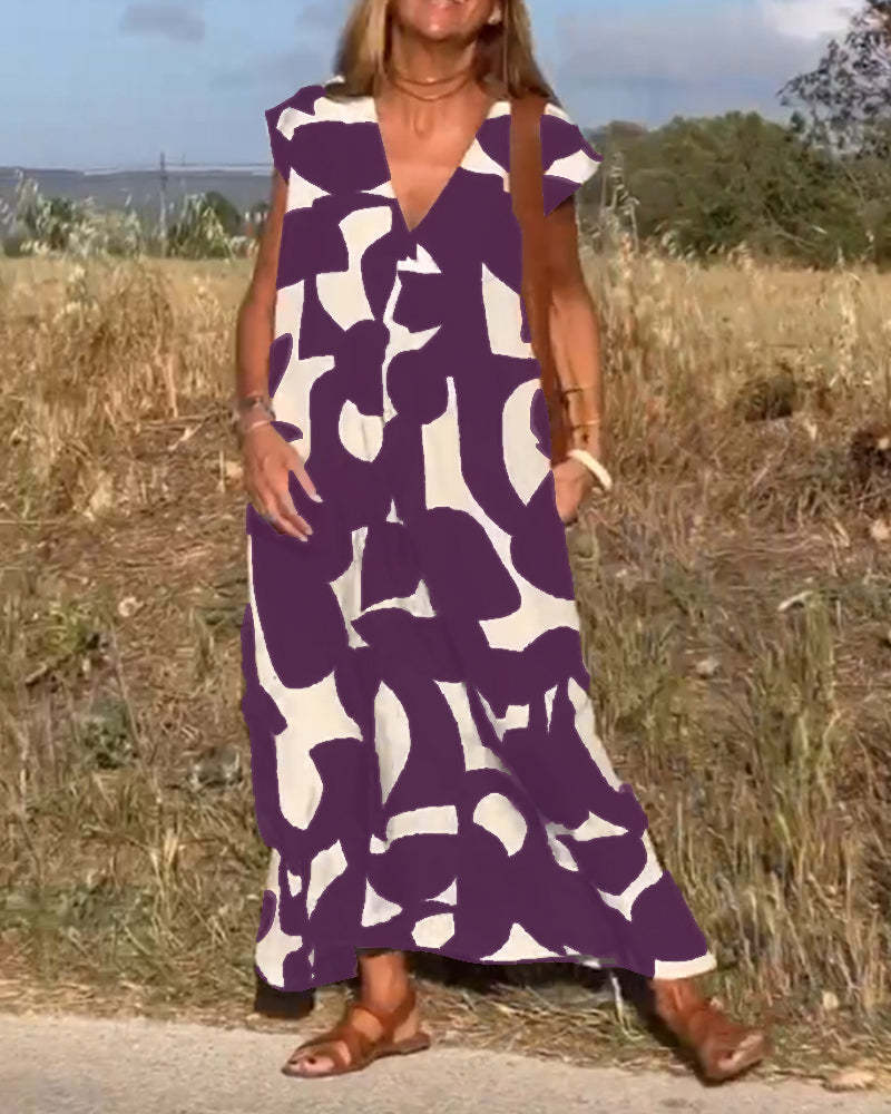 Kendall - Vestido Abstrato Relaxado