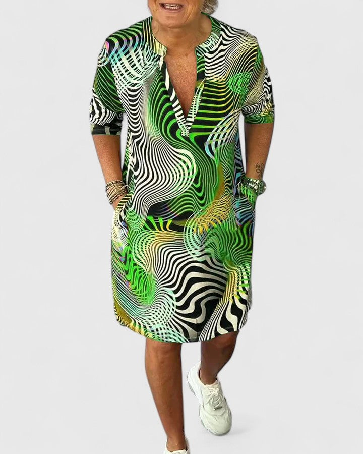 Helinae | Vestido V-neck Sofisticado