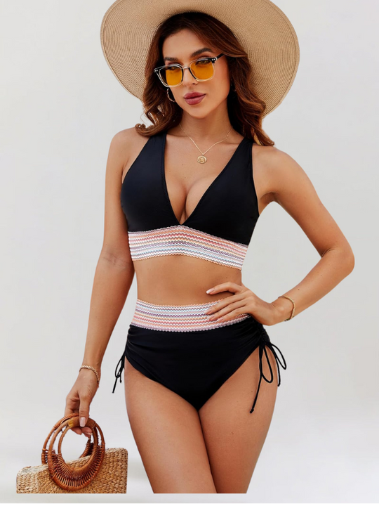 Frances | Conjunto de Biquíni de Cintura Alta com Controle de Barriga