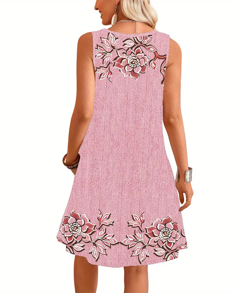 Vestido Sem Mangas com Aparência de Jeans