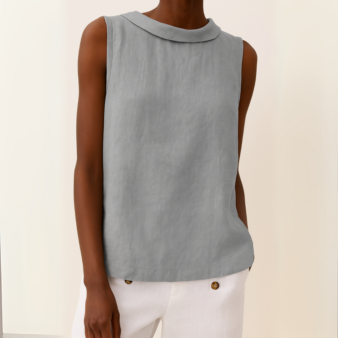 Maria™ | Blusa Sem Mangas com Gola Rolê