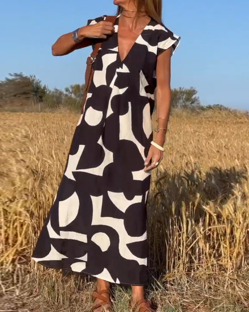 Kendall - Vestido Abstrato Relaxado