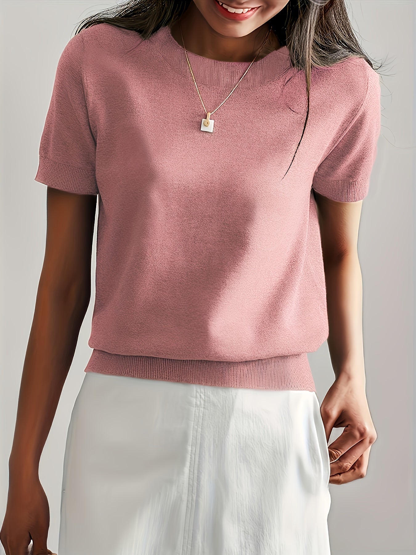 Jacquie - Camiseta Casual de Alta Elasticidade