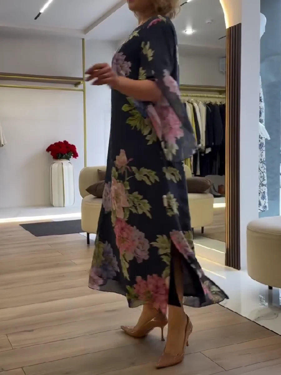 Yael - Vestido Longo com Estampa Floral