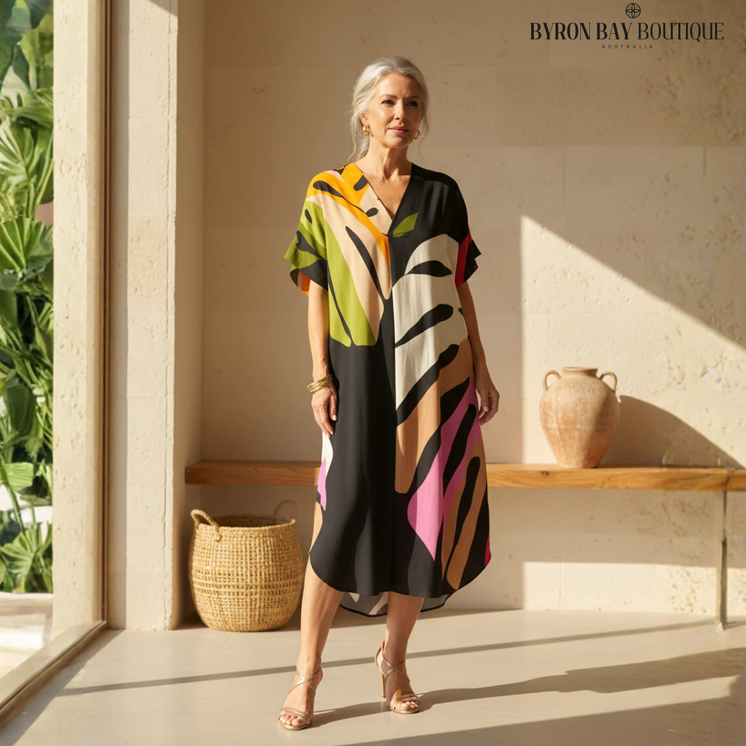 Rianna - Vestido com Estampa Abstrata