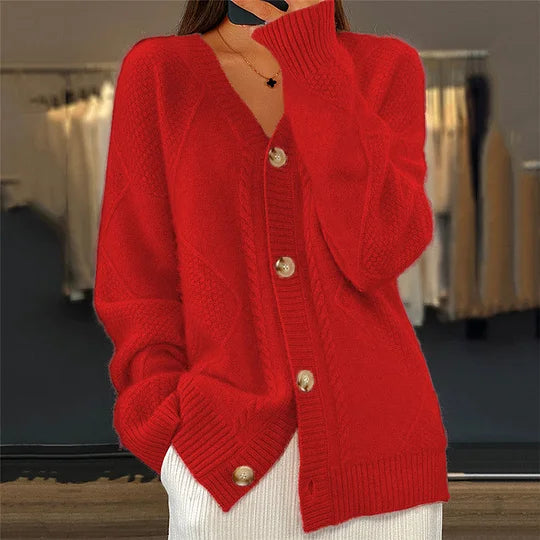 Tanner - Cardigan Confortável em Cashmere com Decote em V