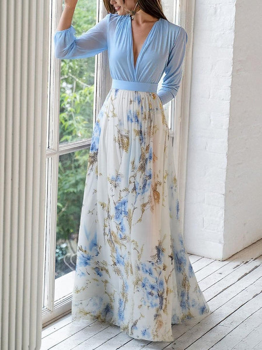 Abigail™ - Vestido Maxi com Estampa Floral Deslumbrante