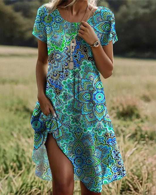 Alyanna - Vestido de Estampa Vintage