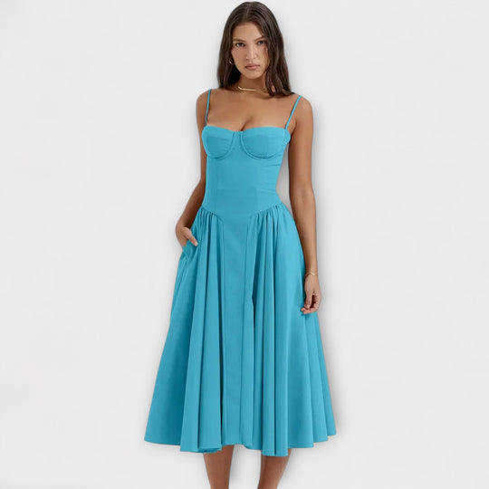 Rosalie - Vestido de Corset Sem Mangas Refinado