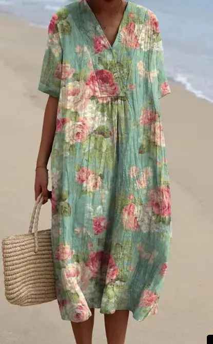Fenna™ | Vestido Impresso Brisa de Verão