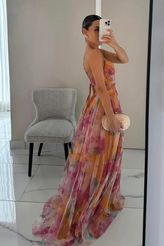 Esme – Vestido Fluido com Estampa