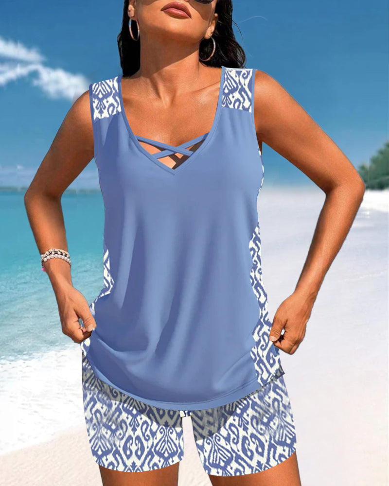 Sylvia | Tankini com Estampa Geométrica