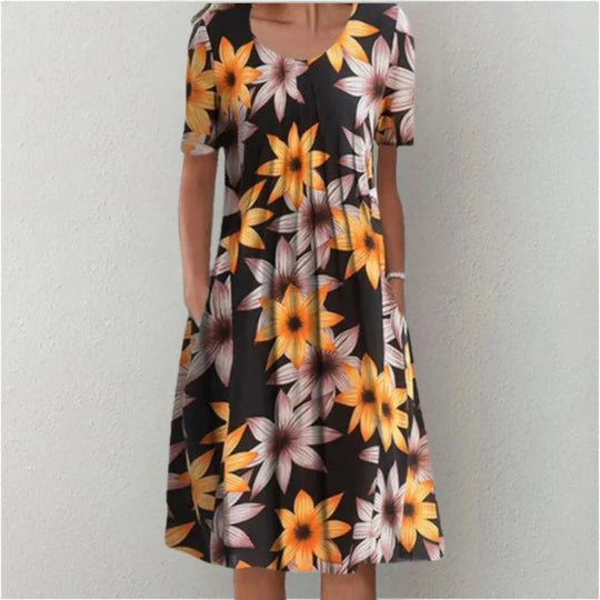 Sofia™ | Vestido Floral Estiloso e Casual com Bolsos